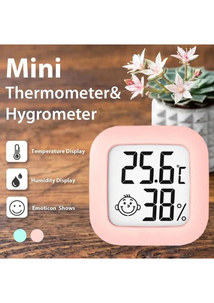 Zining Shop Yeşil Stil Mini Kapalı Termometre LCD Dijital Sıcaklık Oda Ölçer Higrometre Ölçer Dijital Termometre Iç Mekan Nem Sensörü H5D8 (Yurt Dışından)