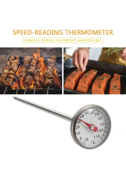 Paslanmaz Çelik -10 ~ 110 Santigrat Derece Mutfak Pişirme Hızlı Tepki Anında Okuma Zanaat Termometre Ölçer Ölçüm Araçları (Yurt Dışından) fiyatları