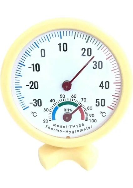 Sarı Stil Çok Fonksiyonlu Kapalı Higrometre Termometre Sıcaklık Nem Ölçer Ev Ofis Bebek Odası (Yurt Dışından)