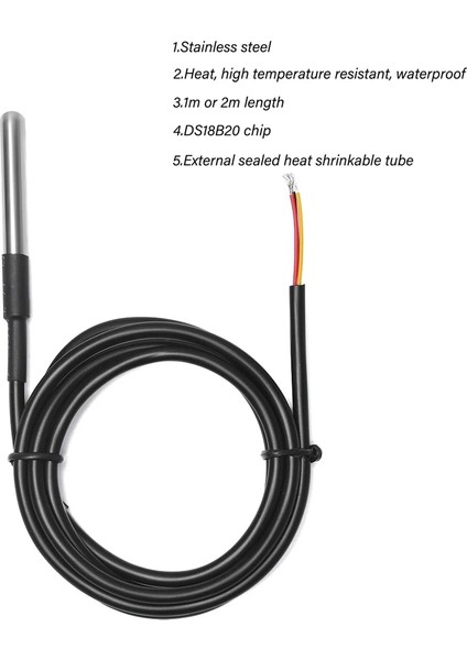 Yeşil Stil 0. DS18B20 10K 1% B3950 Su Geçirmez Dijital Sıcaklık Sensörü Probu Ntc Termistör Termal Kablo (Yurt Dışından) fırsatları