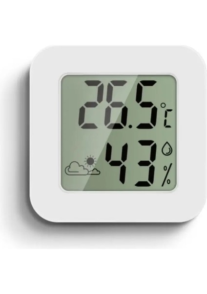 Beyaz Stil Kapalı Beyaz Sıcaklık Nem Ölçer LCD Dijital Higrometre Mini Termometre Akıllı Ev Oda Ölçer 1 Adet (Yurt Dışından)
