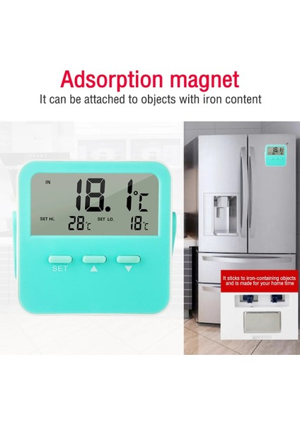 Mor Tarzı Balık Tankı Akvaryum Sürüngen Buzdolabı Elektronik Sıcaklık Higrometre Kemer Hattı Sıcaklığı - Adsorpsiyon Mag ile 50 Ila 70 (Yurt Dışından) fiyatları