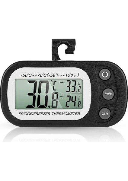 Siyah Stil -50C ~ 70C Asılı Ev Mini Dijital Elektronik Buzdolabı Don Dondurucu Odası LCD Buzdolabı Termometre Ölçer Kanca ile (Yurt Dışından)