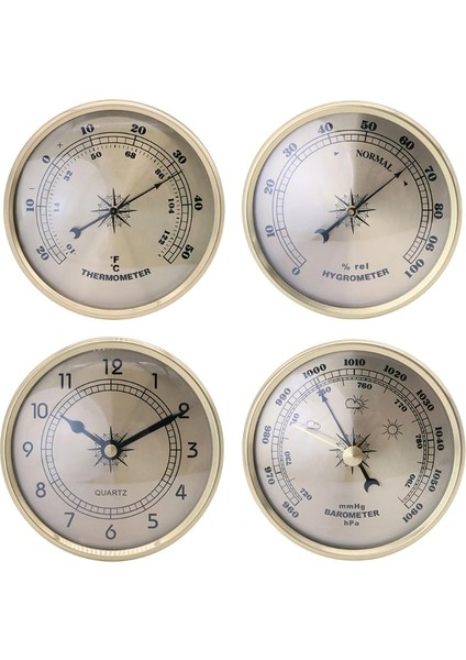 Higrometre Stili 90MM Altın Çerçeve Termometre Higrometre Duvar Asılı Barometre Çalar Saat (Yurt Dışından) indirimleri