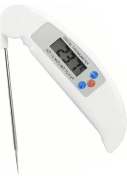 Beyaz Stil Elektronik Dijital Katlanır Gıda Termometresi Mutfak Et Barbekü Pişirme Hızlı Sıcaklık Ölçüm Probu Mutfak Termometresi (Yurt Dışından)
