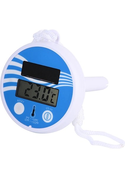 Beyaz Stil Yüzen Dijital Havuz Termometresi LCD Ekran Güneş Enerjili Açık Havuz Termometresi Su Geçirmez Spa Yüzme Havuzu Termometresi (Yurt Dışından)