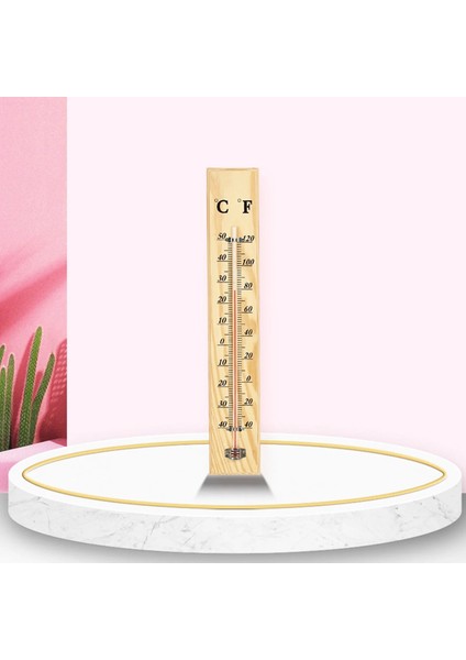 Yeni Ahşap Termometre Aracı M x 7cm x 1cm Bahçe Dekoru Ev Kapalı Çam + Kırmızı Gazyağı Termometresi (Yurt Dışından)