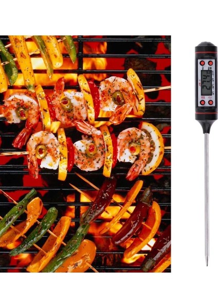 Profesyonel Mutfak Gıda Barbekü Termometre Kalem Anında Okuma Dijital Ekran Aracı (Yurt Dışından)