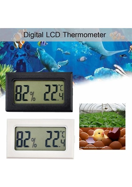 Siyah Stil Mini Dijital LCD Duvar Kapalı Uygun Sıcaklık Sensörü Nem Ölçer Termometre Higrometre Ölçer 50 ~ 110 Derece Aralığı (Yurt Dışından)