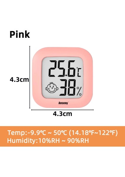 Pembe Tarzı Smiley Mini Termometre Kapalı ve Açık LCD Dijital Sıcaklık Odası Higrometre Metre Sensörü Higrometre Sıcaklığı Ev Için (Yurt Dışından)
