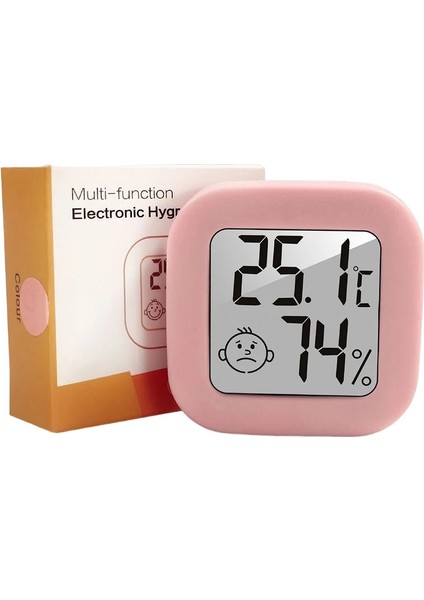Pembe Tarzı Iç Mekan Termo-Higrometre Sensörü Taşınabilir Mini LCD Dijital Termometreler Oturma Odası Için Iç Mekan Nemini ve Sıcaklığını Ölçer (Yurt Dışından)