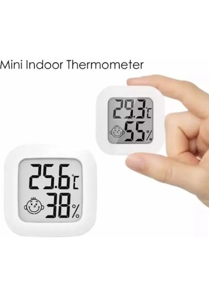 Beyaz Stil Smiley Mini LCD Dijital Termometre Higrometre Kapalı Oda Sıcaklığı Nem Ölçer Sensör Ölçer Hava Istasyonu (Yurt Dışından) fiyatları