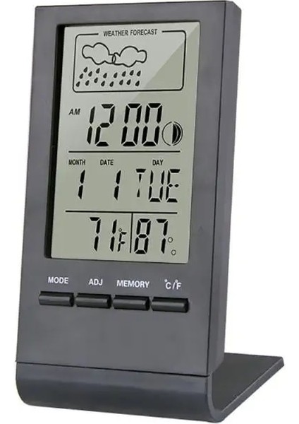Siyah Stil Çok Fonksiyonlu Mini LCD Dijital Termometre Yüksek Görünürlük Büyük Dijital LCD Ekran Mini Elektronik Sıcaklık Nem Ölçer (Yurt Dışından)
