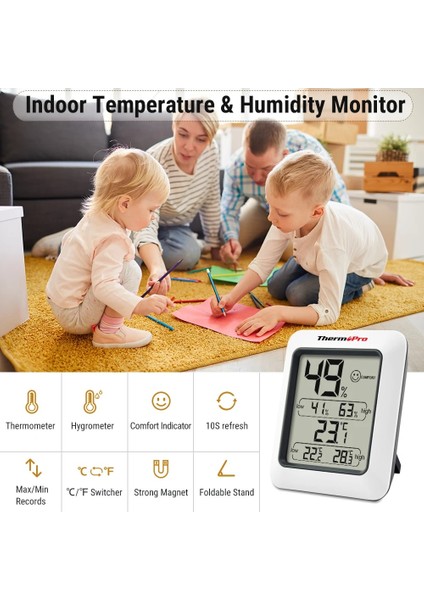 Thermopro TP50 Dijital Higrometre Oda Termometresi Kapalı Elektronik Sıcaklık Nem Monitörü Hava Istasyonu Ev Için (Yurt Dışından) fiyatları