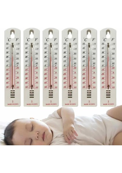 Termometre Stili 6 Adet Ev Duvara Monte Termometre Sıcaklık Ölçüm Cihazı Termometre Ölçer Ölçer Kapalı Açık Bahçe Oturma Odası (Yurt Dışından) fırsatları
