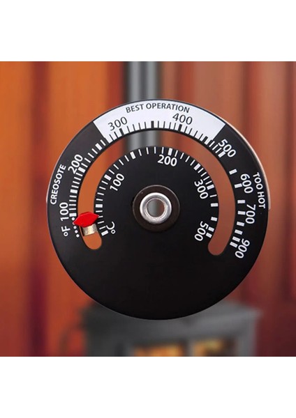 Siyah Stil Yeni Manyetik Soba Baca Borusu Termometre Soba Yanık Göstergesi Isıtıcı Sıcaklık Ölçer Ahşap Brülör Soba Borusu Fan Termometre (Yurt Dışından) fırsatları