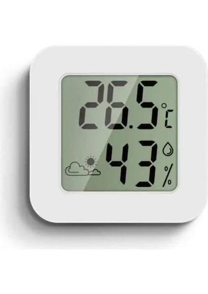 Beyaz Stil Mini Iç Mekan Termometresi LCD Dijital Sıcaklık Odası Higrometre Ölçer Sensörü Nem Ölçer Iç Mekan Termometresi Sıcaklık (Yurt Dışından)