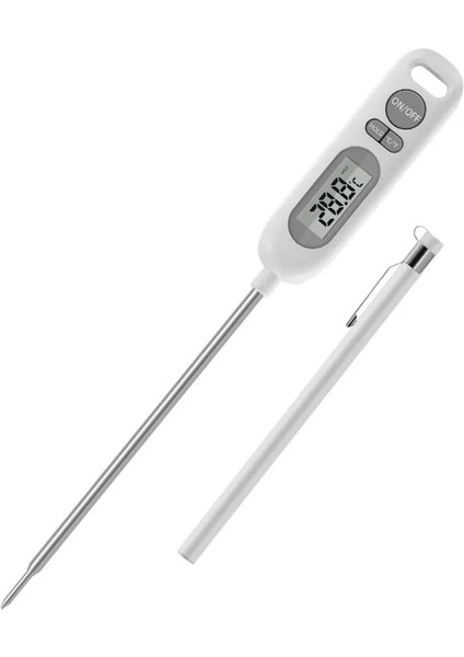 Beyaz Stil -50 ~ 300 Et Termometresi Barbekü Gıda Termometresi Mutfak Pişirme Paslanmaz Çelik Probe Süt Yağı Sıvı Fırın Sıcaklığı Aracı (Yurt Dışından)