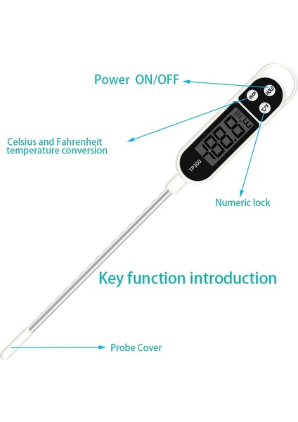 TP101 Stili TP300TP101 Gıda Termometresi Dijital Mutfak Termometresi Et Pişirme Için Gıda Sondası Barbekü Elektronik Fırın Mutfak Higrometresi (Yurt Dışından) fiyatları