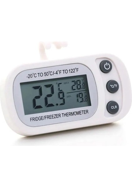 Beyaz Tarzı Elektronik Dijital Buzdolabı Termometresi LCD Ekran Buzdolabı Dondurucu Sıcaklık Kanca Asılı Ev Termometre Ölçer (Yurt Dışından)