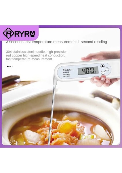 Beyaz Stil LED Ekran Probu ile Gıda Termometresi Anında Mutfak Dijital Pişirme Gıda Sondası Et Suyu Süt Pişirme Için Taşınabilir (Yurt Dışından) modelleri