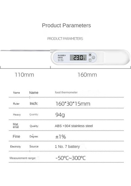 Beyaz Stil LED Ekran Probu ile Gıda Termometresi Anında Mutfak Dijital Pişirme Gıda Sondası Et Suyu Süt Pişirme Için Taşınabilir (Yurt Dışından) fırsatları