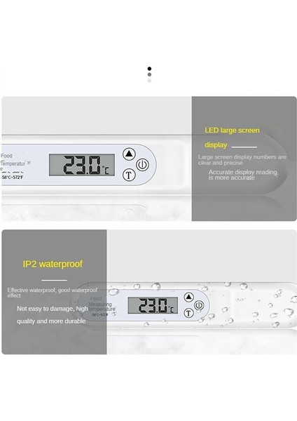 Beyaz Stil LED Ekran Probu ile Gıda Termometresi Anında Mutfak Dijital Pişirme Gıda Sondası Et Suyu Süt Pişirme Için Taşınabilir (Yurt Dışından) indirimleri