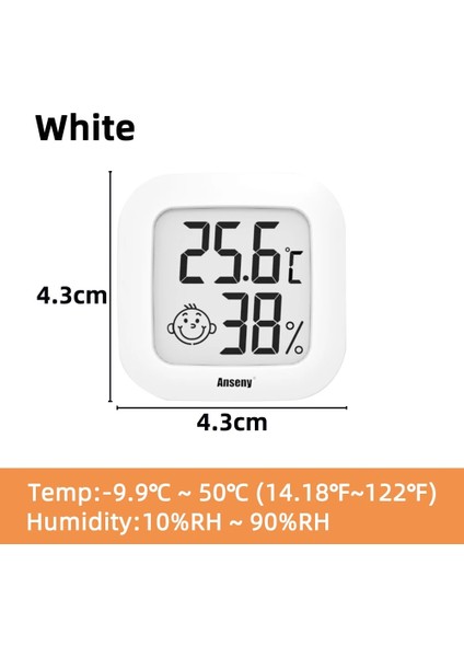 Beyaz Stil Smiley Mini Termometre Kapalı ve Açık LCD Dijital Sıcaklık Odası Higrometre Metre Sensörü Higrometre Sıcaklığı Ev Için (Yurt Dışından)
