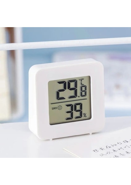 Beyaz Stil Dijital Termometre Higrometre Yeni Mini LCD Kapalı Ev Islak ve Kuru Bebek Odası Dijital Ekran Duvara Monte Sensör Ölçer (Yurt Dışından)