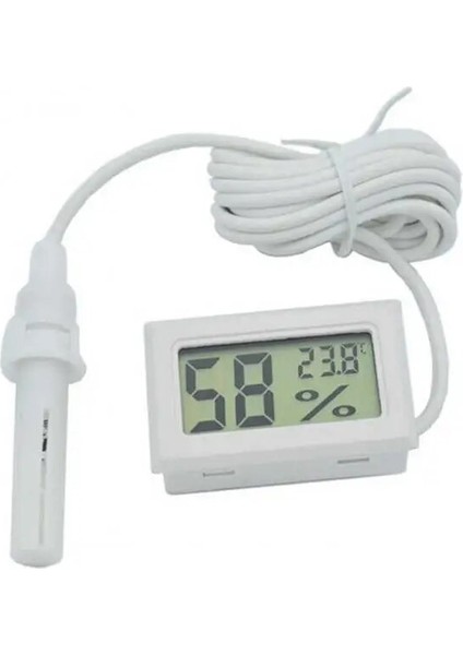 Beyaz Stil Elektronik Ekran Termometre Mini LCD Dijital Kullanışlı Higrometre Gömülü Gösterge Aletleri Sıcaklık Sensörü Prob Ölçer (Yurt Dışından) fiyatları