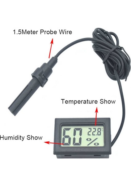 Beyaz Stil Elektronik Ekran Termometre Mini LCD Dijital Kullanışlı Higrometre Gömülü Gösterge Aletleri Sıcaklık Sensörü Prob Ölçer (Yurt Dışından) fırsatları