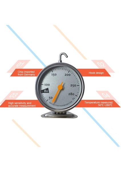 Paslanmaz Çelik Fırın Termometresi Asmak Veya Standı Büyük Kadran Pişirme Barbekü Pişirme Et Gıda Sıcaklık Ölçüm Aracı (Yurt Dışından) modelleri