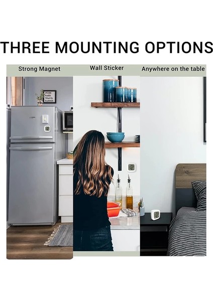 Beyaz Stil Manyetik Mini LCD Dijital Oda Termometresi Sıcaklık Sensörü Nem Ölçer Kapalı Higrometre Ölçer Hava Istasyonu (Yurt Dışından) fiyatları