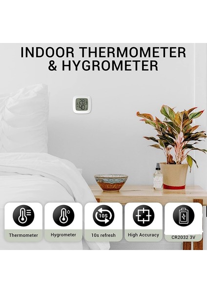 Beyaz Stil Manyetik Mini LCD Dijital Oda Termometresi Sıcaklık Sensörü Nem Ölçer Kapalı Higrometre Ölçer Hava Istasyonu (Yurt Dışından) fırsatları