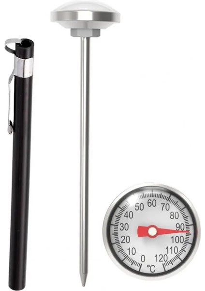Siyah Stil Gıda Termometresi Fiziksel Algılama Pil Gerekmez Hassas Paslanmaz Çelik Süt Çay Kahve Içecekleri Mutfak Termometresi (Yurt Dışından)