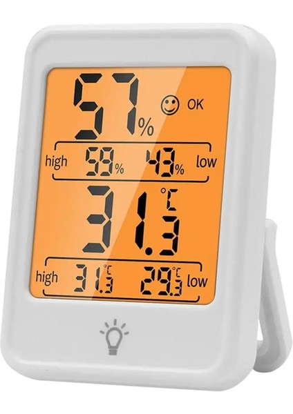 Beyaz Stil LED Dijital Elektronik Termo-Higrometre Sıcaklık Nem Ölçer Oturma Odası Yatak Odası Ofis Ev Için Arkadan Aydınlatmalı (Yurt Dışından)