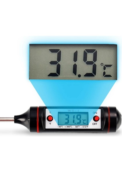 TP608-BEYAZ Stil Mutfak Dijital Gıda Termometresi Et Barbekü Su Süt Yağı Kolaylık Elektronik Fırın Pişirme Sıcaklık Probu Araçları (Yurt Dışından)