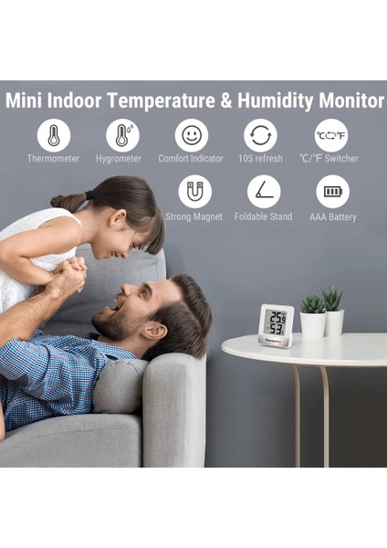 Siyah Stil Thermopro TP49 Dijital Termometre Higrometre Kapalı Hava Istasyonu Ev Mini Oda Termometresi Sıcaklık Nem Monitörü (Yurt Dışından) fiyatları