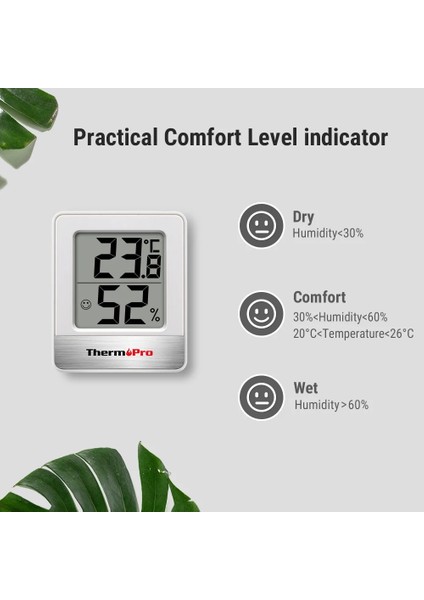 Siyah Stil Thermopro TP49 Dijital Termometre Higrometre Kapalı Hava Istasyonu Ev Mini Oda Termometresi Sıcaklık Nem Monitörü (Yurt Dışından) modelleri