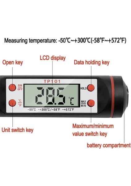 Beyaz Stil Mutfak Gıda Termometresi Dijital Ekran Yemek Pişirmek Için Barbekü Et Kek Süt Şeker Kızartma Izgara Yağ Su Fırın Yemek Ev Termometresi (Yurt Dışından) indirimleri