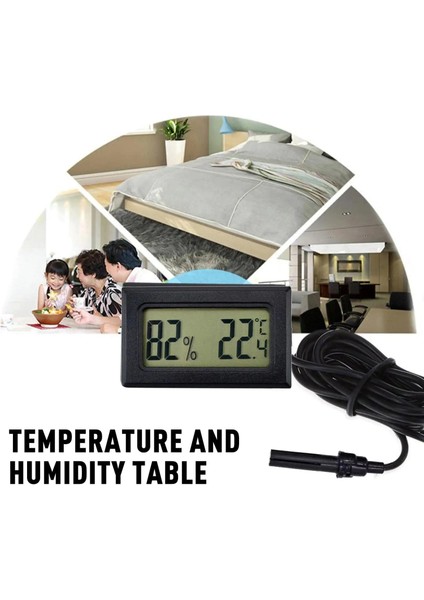 Siyah Stil Mini LCD Termo-Higrometre Kapalı Dijital Sıcaklık Termostat Sensörü Nem Ölçer Mini Termometre Dijital Termometre (Yurt Dışından)