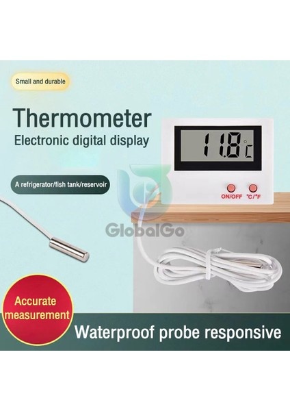 Yeni Mini LCD Dijital Prob Sensörü Termometre Su Deposu Yüzme Havuzu Buzdolabı Akvaryum Şarap Mahzeni Termometre Ölçer (Yurt Dışından)
