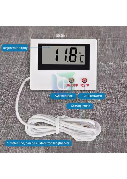 Yeni Mini LCD Dijital Prob Sensörü Termometre Su Deposu Yüzme Havuzu Buzdolabı Akvaryum Şarap Mahzeni Termometre Ölçer (Yurt Dışından)