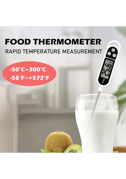 Dönebilen Stil Mutfak Dijital Gıda Termometresi Et Kek Süt Barbekü Pişirme Ev Termometre Probu Ölçer Elektronik Fırın Aracı (Yurt Dışından)