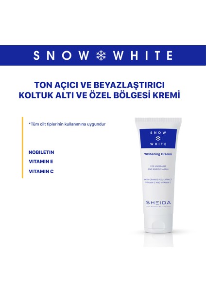 Sheıda Snow Ton Açıcı ve Beyalaştırıcı (Koltuk Altı ve Özel Bölge) Krem 75ML fırsatları