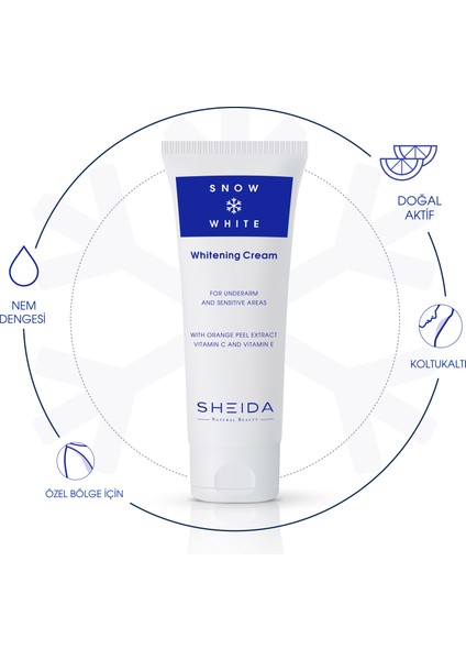 Sheıda Snow Ton Açıcı ve Beyalaştırıcı (Koltuk Altı ve Özel Bölge) Krem 75ML