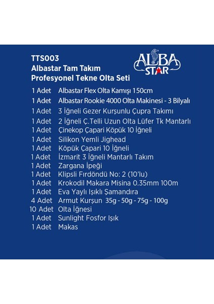 Tam Takım Profesyonel Tekne Olta Seti TTS003 fiyatları