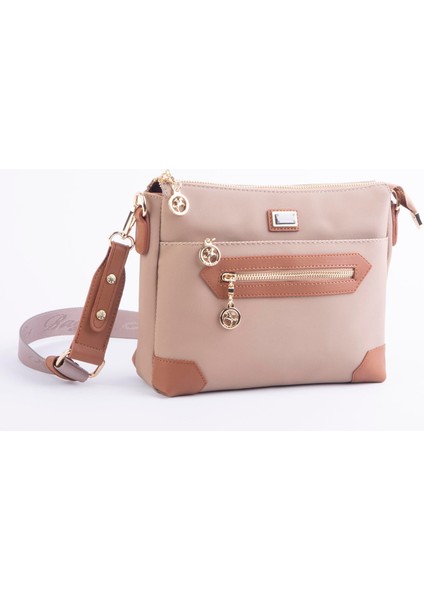Kadın Postacı Çapraz Çanta Vizon Taba Karaca (En 25 cm ;boy 22 cm )