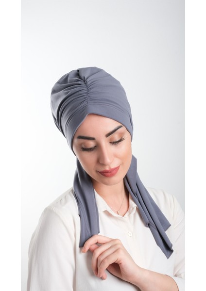 Füme Pratik Hazır Geçmeli Tesettür Bone Kesik Elyaf Sade 2111_25 fiyatları