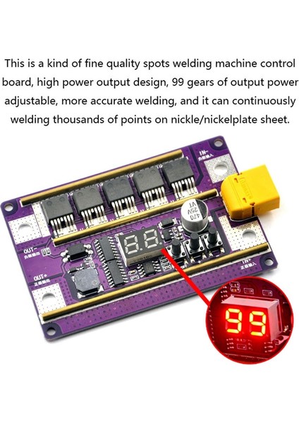Jaerbee 99 Ayarlanabilir Mini Nokta Kaynak Makinesi Dişlileri Kaynak Için Kontrol Panosu 18650 /0.05-0.3mm Nikel Levha (Yurt Dışından)